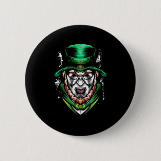 Dark Black Metal Leprechaun On St Patrick s Day 6 Cm Round Badge