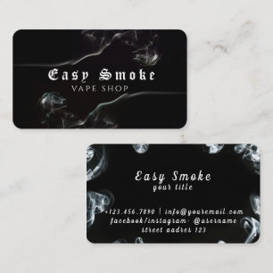 Dark Black Smoke Vape Shop Business Card
