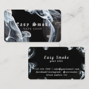 Dark Black Smoke Vape Shop Business Card