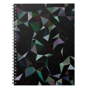 Dark Black triangle mosaic pattern. Geometric illu Notebook