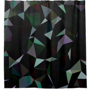 Dark Black triangle mosaic pattern. Geometric illu Shower Curtain