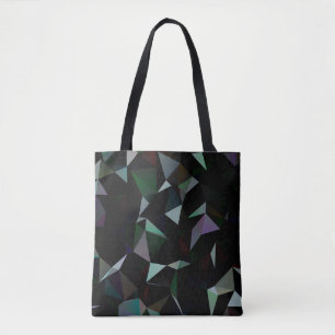 Dark Black triangle mosaic pattern. Geometric illu Tote Bag
