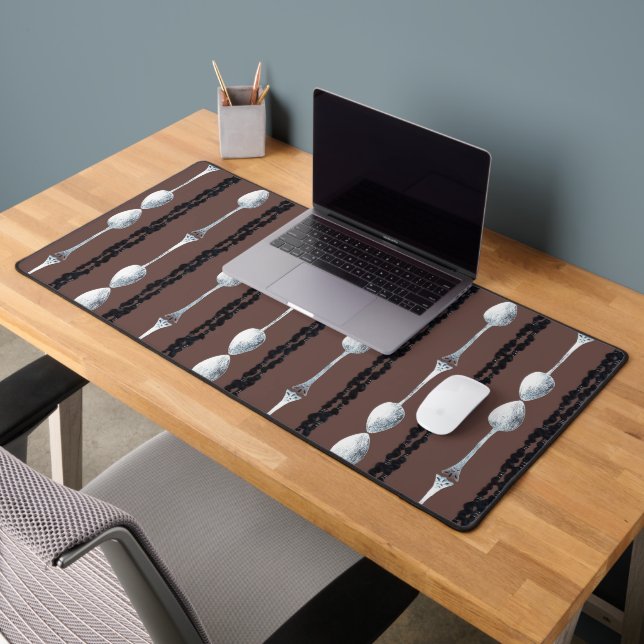 Dark Blend, Silver Spoon Desk Mat (Office 2)