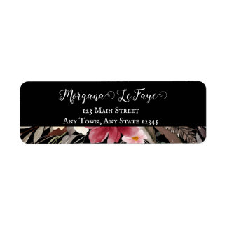 Dark Bloom Croning Ceremony Invitation Return Address Label