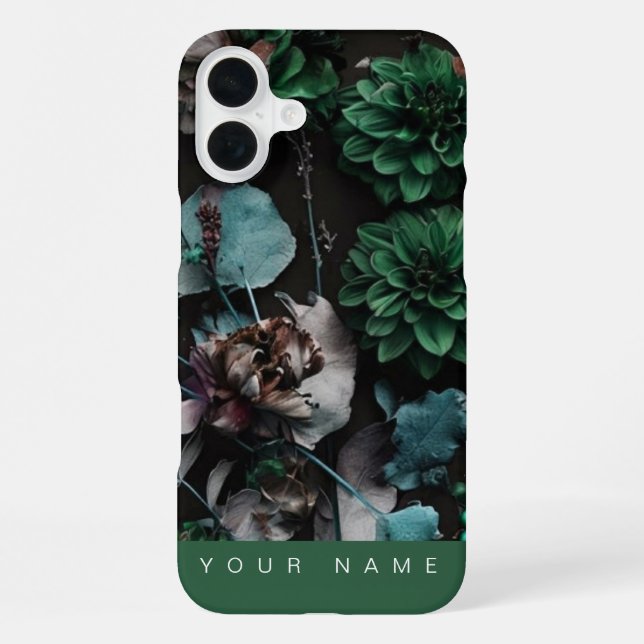 Dark Bloom Dark Green iPhone Case (Back)