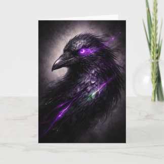 Dark Bloom Raven Greeting Card