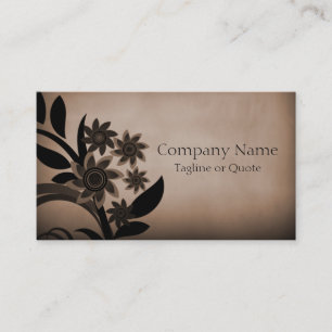 Dark Blooms Business Card, Mocha Card