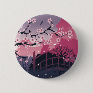 Dark Blossom 6 Cm Round Badge
