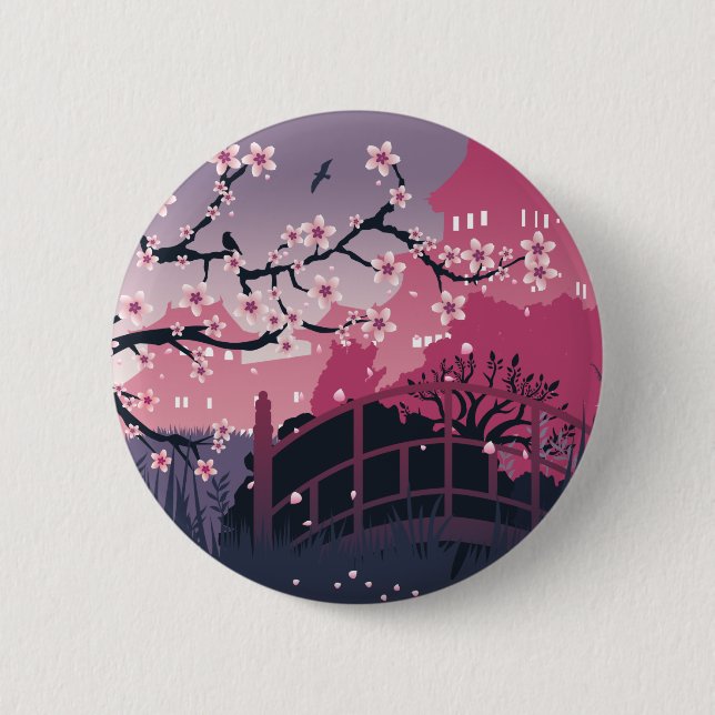 Dark Blossom 6 Cm Round Badge (Front)