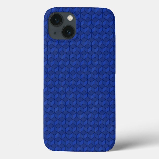 Dark Blue 3D cubes cascading Case-Mate iPhone Case (Back)