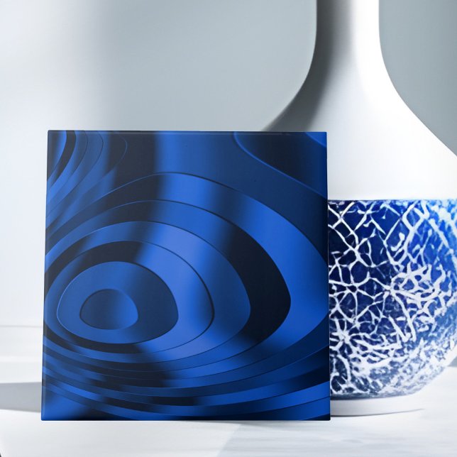 Dark Blue Abstract Ceramic Tile (Creator Uploaded)