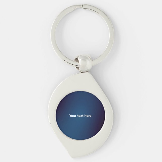 Dark Blue Abstract Pattern | Add Text Key Ring (Front)