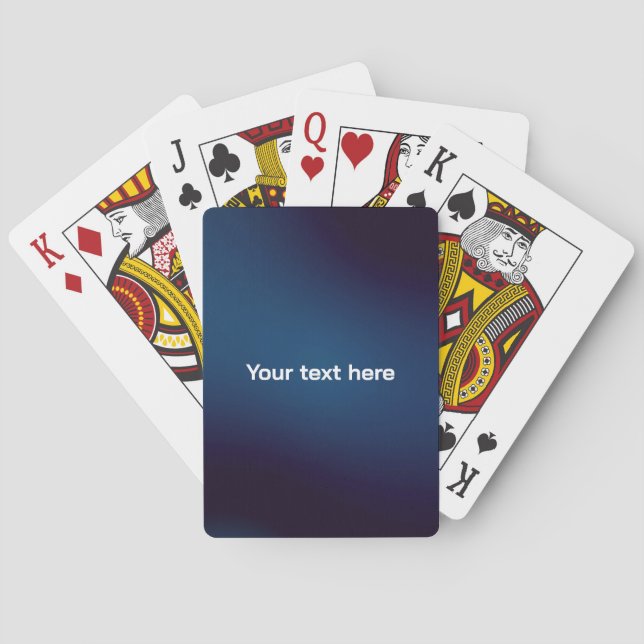 Dark Blue Abstract Pattern | Add Text Playing Cards (Back)