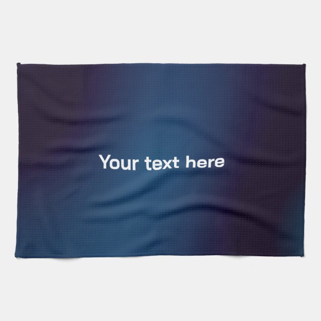 Dark Blue Abstract Pattern | Add Text Tea Towel (Horizontal)