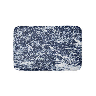 Dark Blue Abstract Pattern Bath Mat