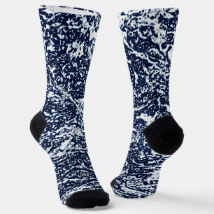 Dark Blue Abstract Pattern Socks