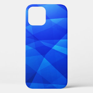 Dark BLUE abstract polygonal. Triangular geometric iPhone 12 Case