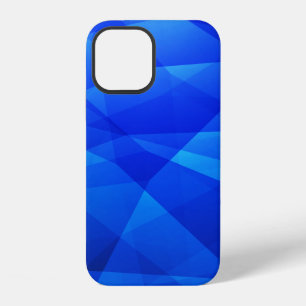 Dark BLUE abstract polygonal. Triangular geometric iPhone 12 Case