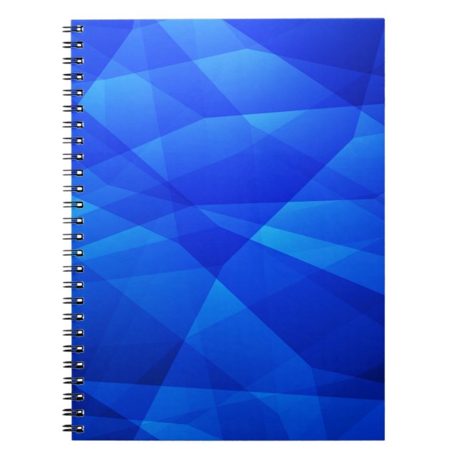Dark BLUE abstract polygonal. Triangular geometric Notebook (Front)