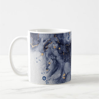 Dark blue alcohol ink coffee mug