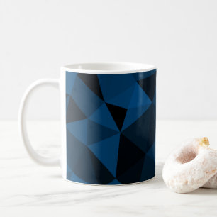 Dark blue and black geometric mesh pattern coffee mug