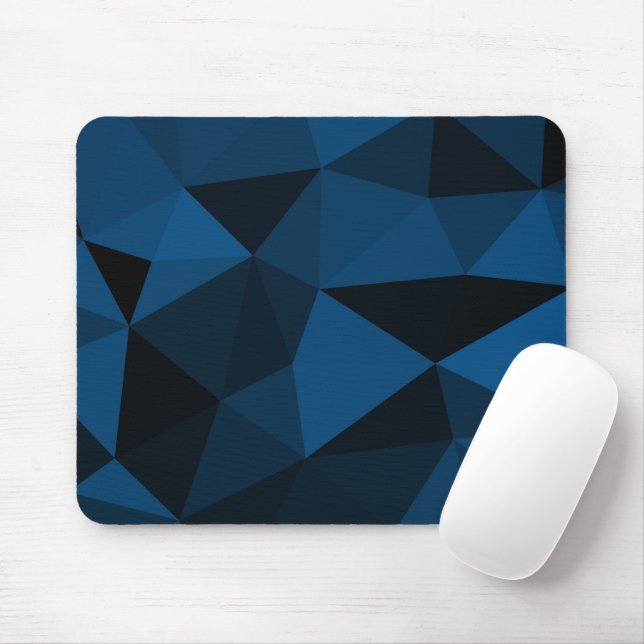 Dark blue and black geometric mesh pattern mouse pad (With Mouse)