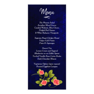 Dark Blue and Coral Rose - Menu