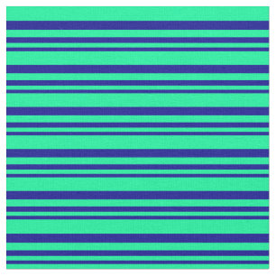 Dark Blue and Green Coloured Pattern of Stripes Fabric