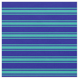 Dark Blue and Light Sea Green Striped Pattern Fabric