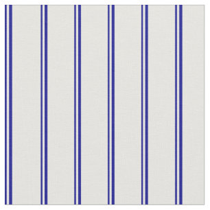 Dark Blue and Mint Cream Stripes Fabric