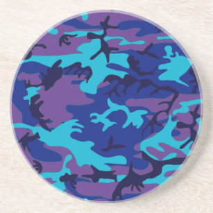 Dark Blue and Purple Camouflage Coaster