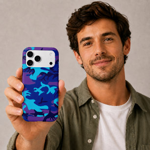 Dark Blue and Purple Camouflage iPhone 17 Pro Max
