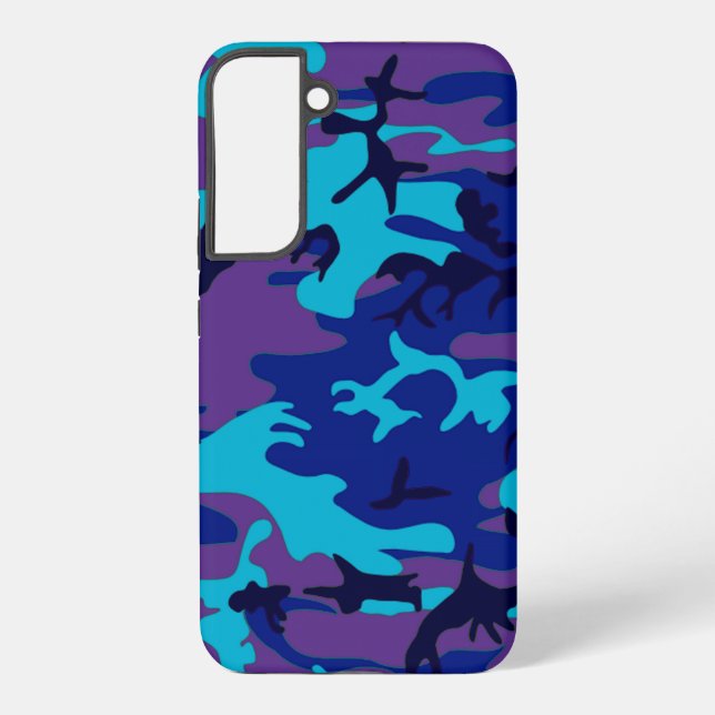 Dark Blue and Purple Camouflage Samsung Galaxy S22+ Case (Back)