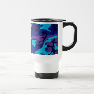 Dark Blue and Purple Camouflage Travel Mug