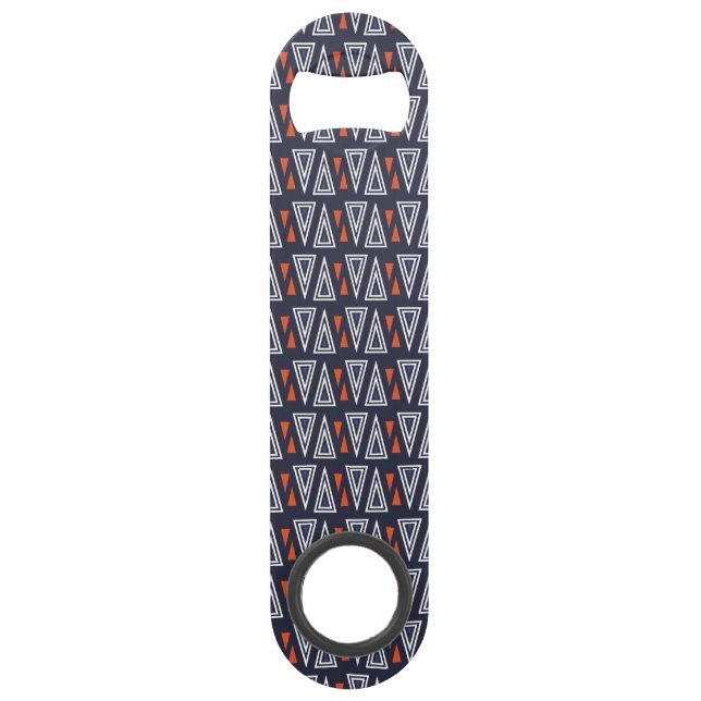 Dark Blue and Red Geometric Triangles Pattern (Front)