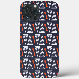 Dark Blue and Red Geometric Triangles Pattern iPhone 13 Pro Max Case