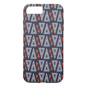 Dark Blue and Red Geometric Triangles Pattern iPhone 8 Plus/7 Plus Case