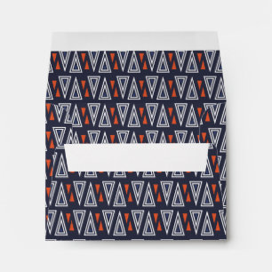 Dark Blue and Red Geometric Triangles Pattern Envelope
