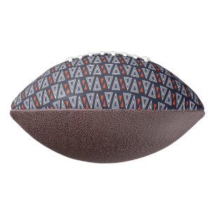 Dark Blue and Red Geometric Triangles Pattern Football