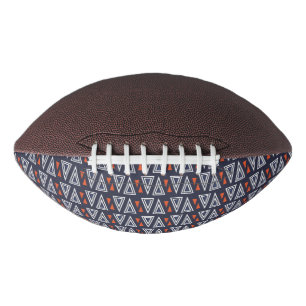Dark Blue and Red Geometric Triangles Pattern Football