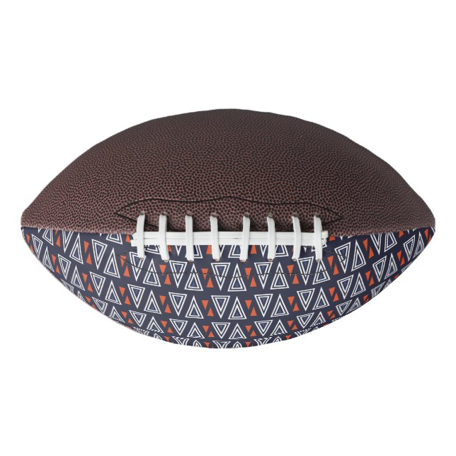 Dark Blue and Red Geometric Triangles Pattern Football (Front)