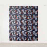 Dark Blue and Red Geometric Triangles Pattern