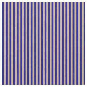 Dark Blue and Tan Stripes Fabric