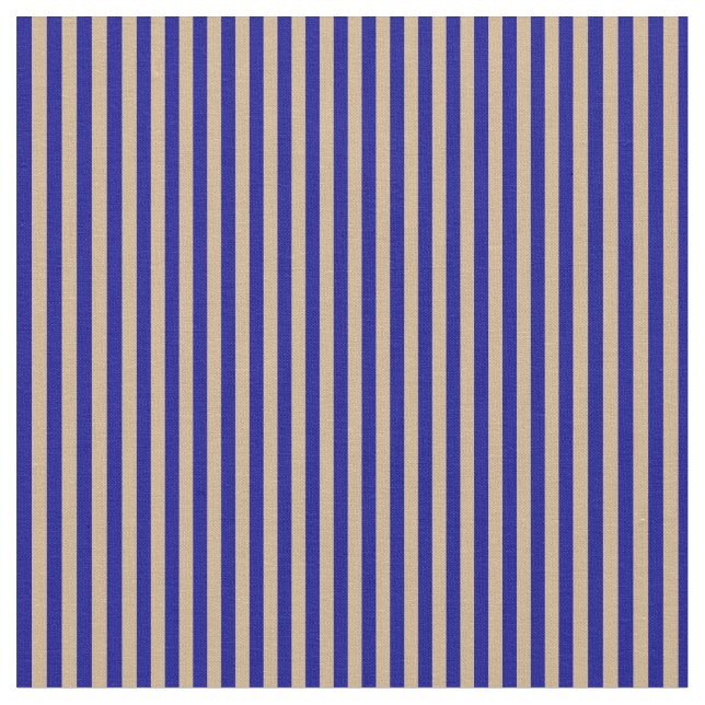 Dark Blue and Tan Stripes Fabric (Close Up)