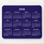 Dark Blue and White 2026 Calendar Mouse Pad<br><div class="desc">Looking for a sleek and stylish way to keep track of your days? Check out this dark blue and white 2026 calendar mousepad! It makes a great gift for anyone who loves to stay organised. Plus, it's a great way to show off your personality and make your desk look unique...</div>