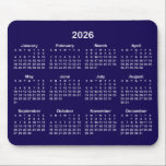 Dark Blue and White 2026 Calendar Mouse Pad<br><div class="desc">Looking for a sleek and stylish way to keep track of your days? Check out this dark blue and white 2026 calendar mousepad! It makes a great gift for anyone who loves to stay organised. Plus, it's a great way to show off your personality and make your desk look unique...</div>