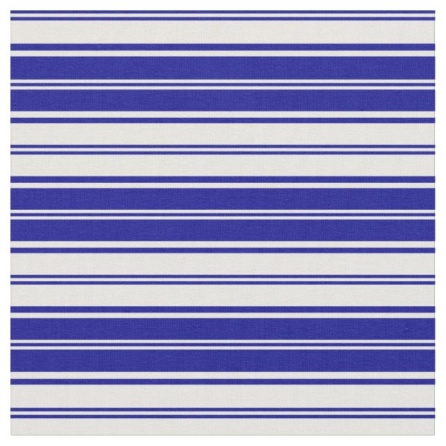 Dark Blue and White Coloured Stripes Pattern Fabric (Close Up)