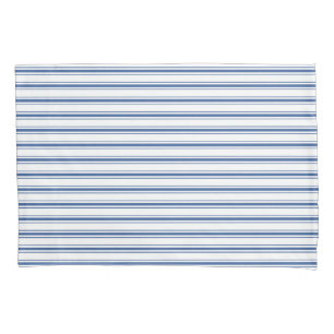 Dark Blue and White Mattress Ticking Narrow Stripe Pillowcase