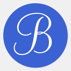 Dark Blue and White Monogrammed Envelope Seals