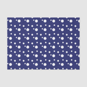 Dark Blue and White Polka Dots Tissue Paper